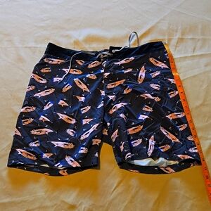 Hurley Phantom Board Shorts Mens 32 Tuna Fish Print Swim Trunks 18”